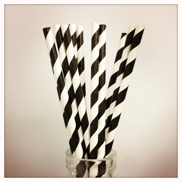 Gold Stripe Paper Drinking Straws My Wedding Store